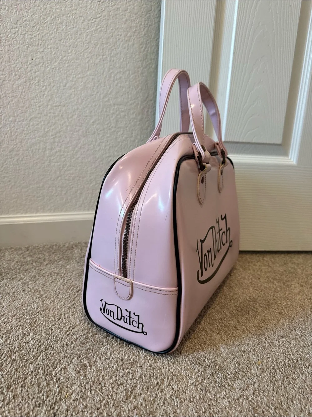 Vintage Von Dutch Pink bowler handbag